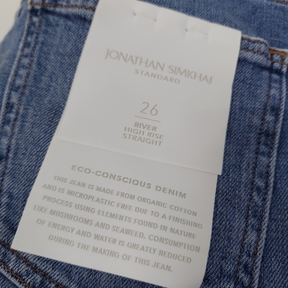 NWT Jonathan Simkhai River High Rise Straight Fray Hem Jeans - Picture 12 of 16